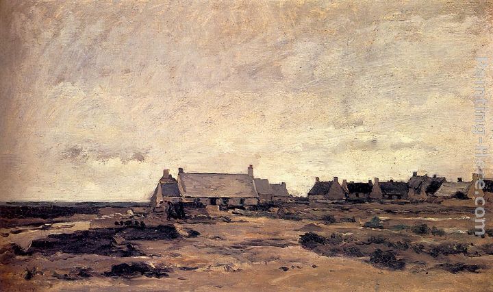 Le Village de Kerity en Bretagne painting - Charles-Francois Daubigny Le Village de Kerity en Bretagne art painting